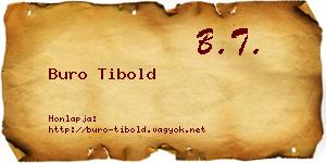 Buro Tibold névjegykártya